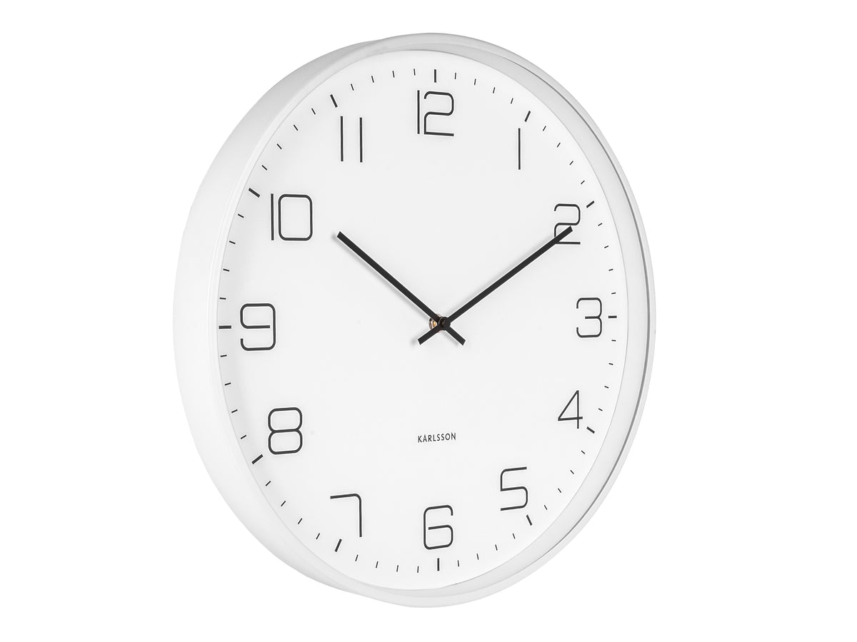 Karlsson Lofty Wall Clock in matte white, 40cm minimalist Scandinavian wall clock