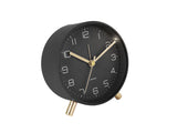 A minimal Karlsson Lofty Alarm Clock with Light - Black on a white background.