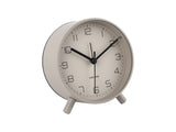 A Lofty Alarm Clock with Light - Grey on a stand with numbers on it. (Brand: Karlsson)