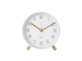 A Lofty Alarm Clock with Light - White by Karlsson on a white background.