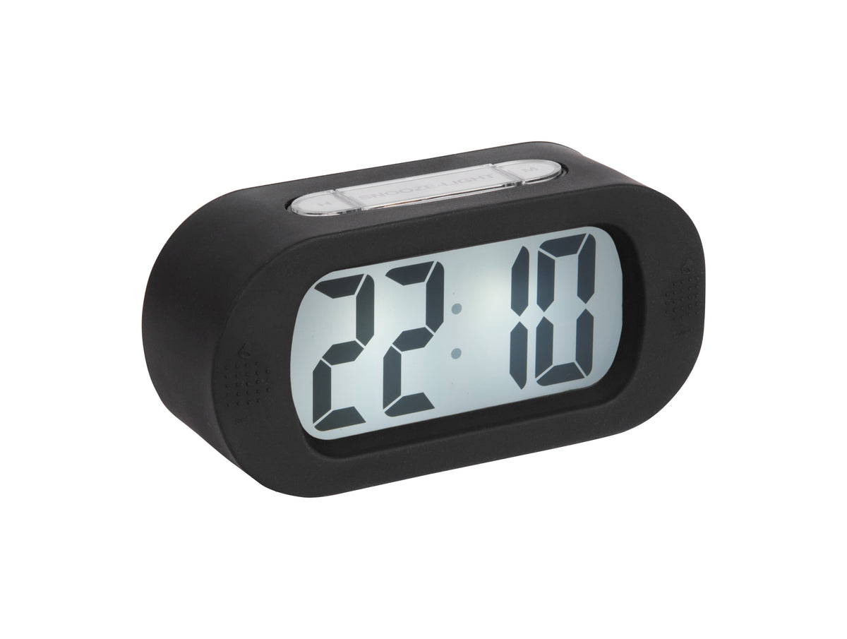 Karlsson Gummy Digital Alarm Clock in black on a white background