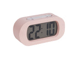 A Scandinavian-designed Gummy Digital Alarm Clock in various colors by Karlsson on a white background.