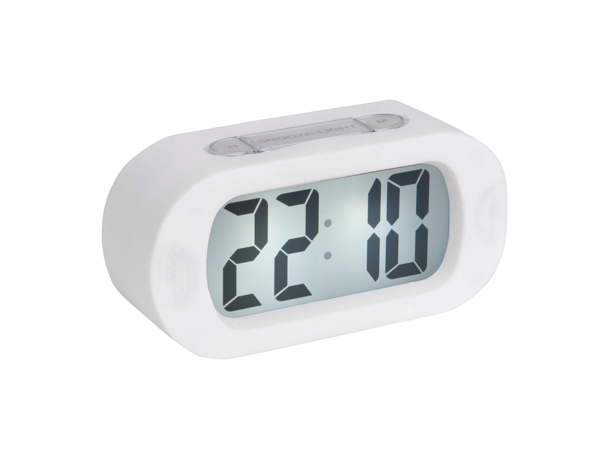 Karlsson Gummy Digital Alarm Clock in white on a white background