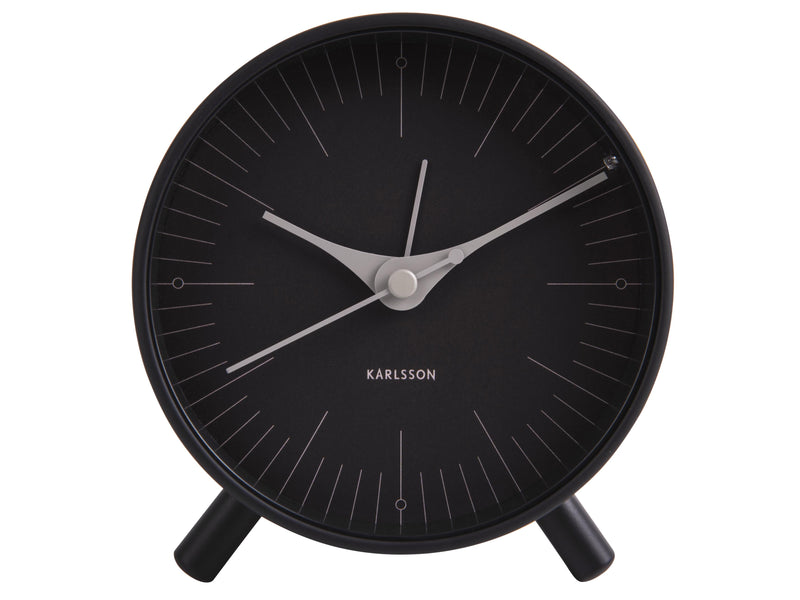 A minimal design clock, Karlsson Alarm Index, on a white background.