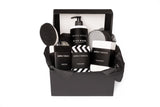 A black gift box filled with Barkly Basics All White Cellulose Sponge - Pack of 3, kitchen accessories.