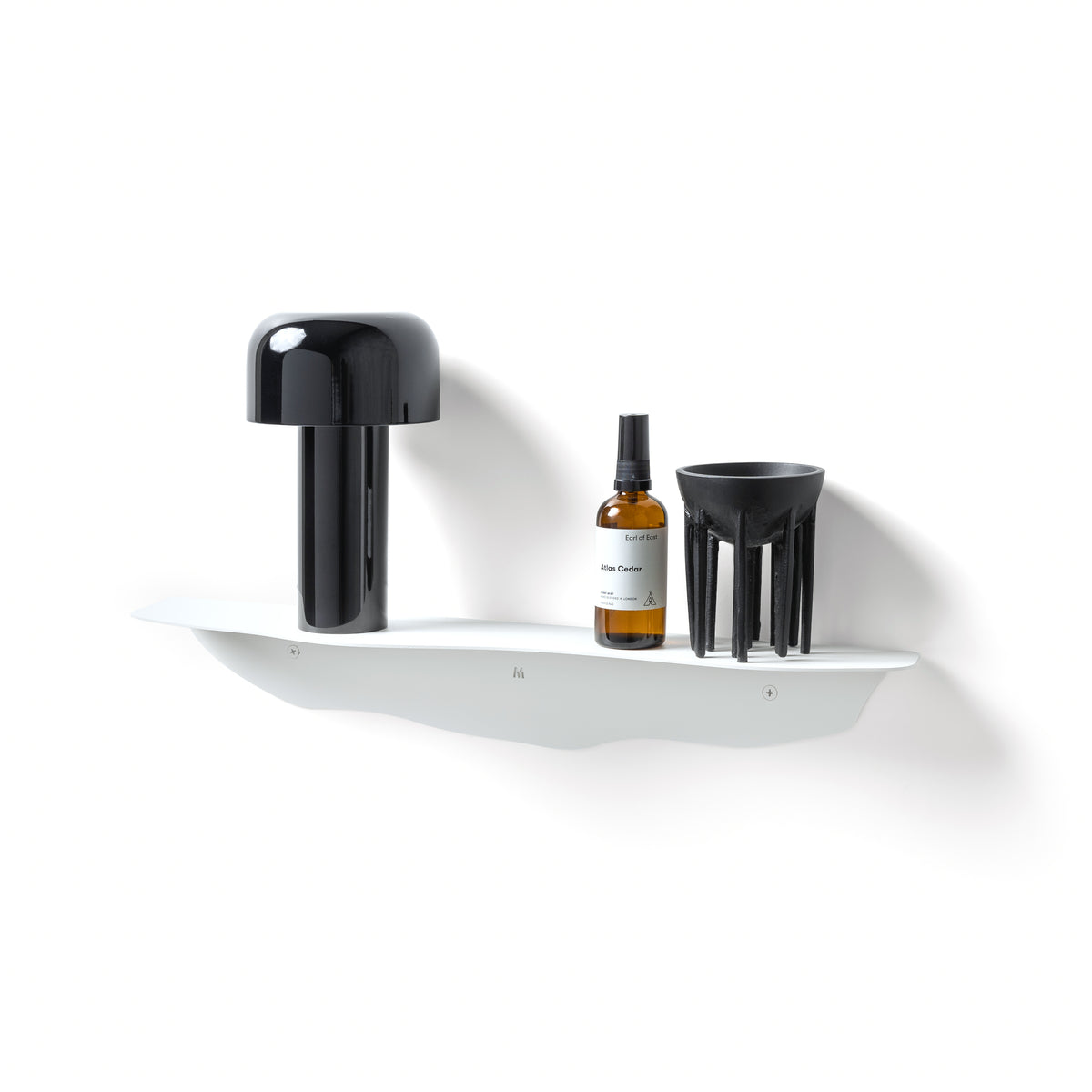 FOLD Wavy Shelf styled with plants and candles by Made of Tomorrow