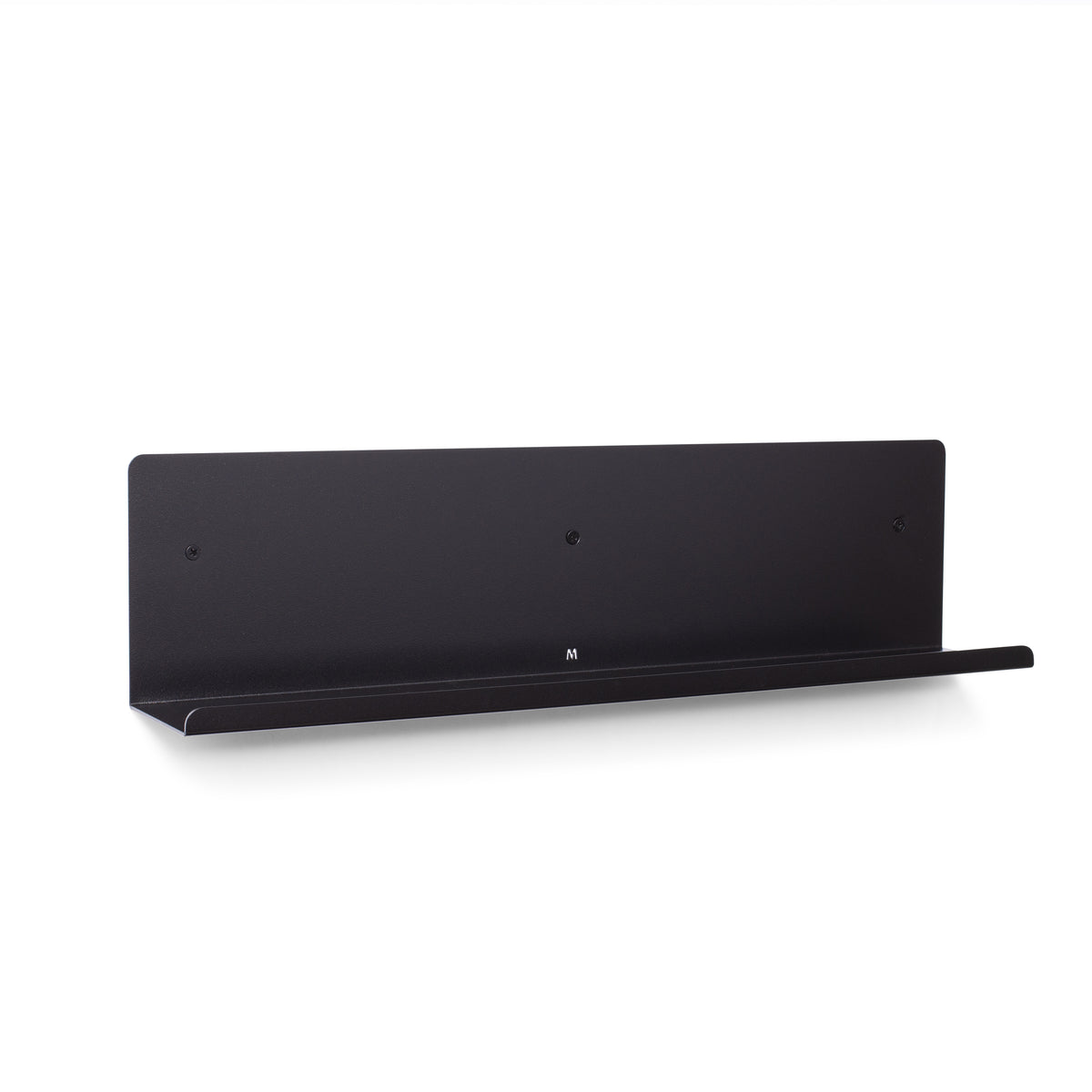 FOLD Display Ledge 600mm Black mounted in a kitchen with plants