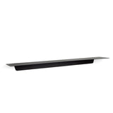 The Made of Tomorrow FOLD Ledge 900mm ∙ Black, a shelf perfect for kitchen objects or bathroom decor, is featured against a clean white background.