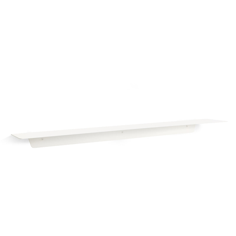A white Made of Tomorrow FOLD Ledge 900mm ∙ White shelf, blending seamlessly into the white background.