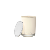 A designer Ecoya Madison Jar Soy Candle with a delightful fragrance and a sleek white lid, showcased on a contrasting black background.
