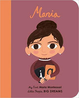 A picture of a girl holding a book with the title "Maria" from the My First Little People, Big Dreams Series (Various Titles) books.