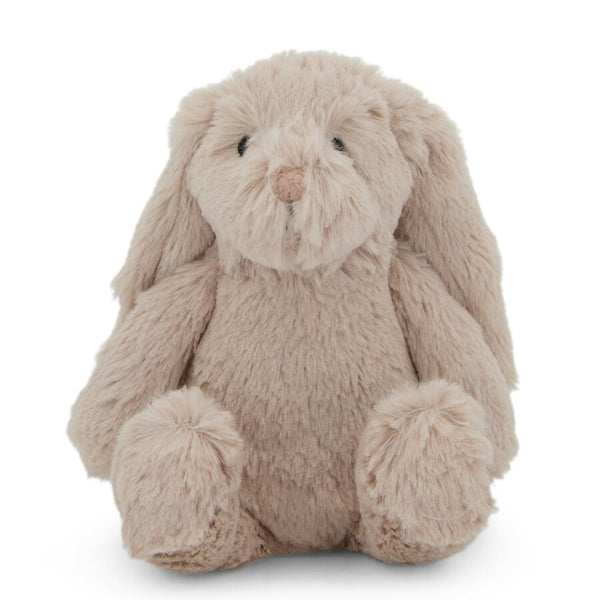 A Mia Mini Plush Bunny by Lily & George sitting on a white background.