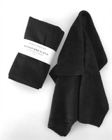 An eco-friendly black Microfibre Cloth - Pack of 2 towel with a re-usable Barkly Basics label, machine washable.