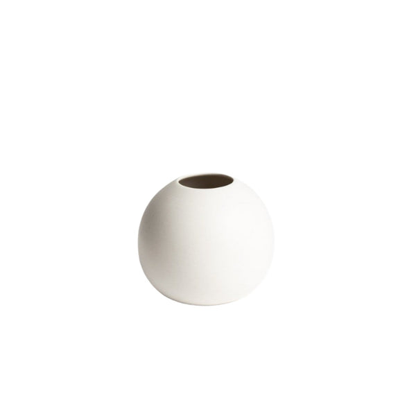 A small Ned Collections Boban Vase - White on a white surface with organic seed-like shapes.