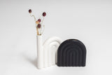 A black and white Harold vase from the Ned Collections with a matte finish.