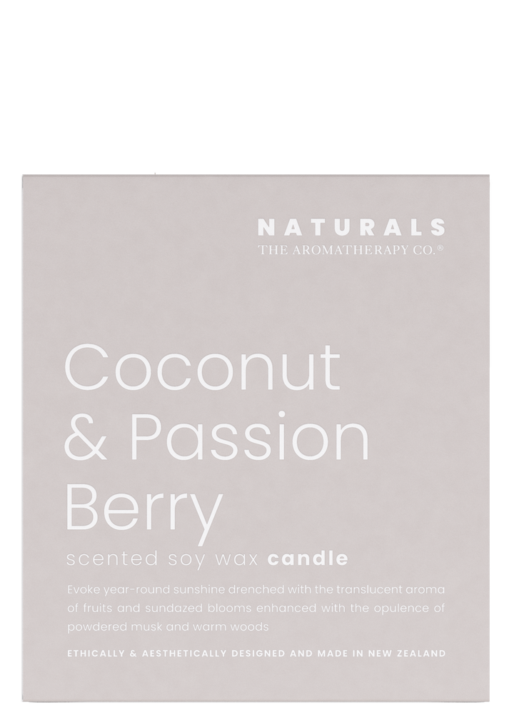 Naturals Candle - Coconut & Passion Berry with a refreshing fragrance from The Aromatherapy Co.