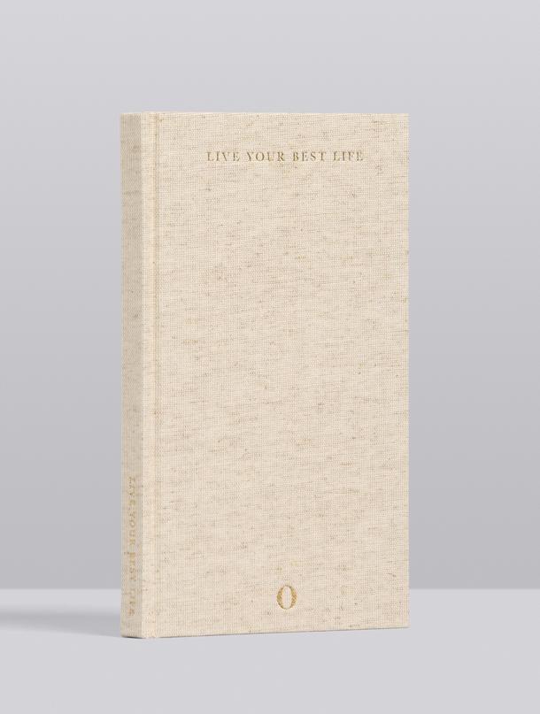 A OPRAH X WRITE TO ME | LIVE YOUR BEST LIFE JOURNAL, featuring the empowering phrase "live your best life", inspired by Oprah Winfrey's philosophy to achieve one's fullest potential.
