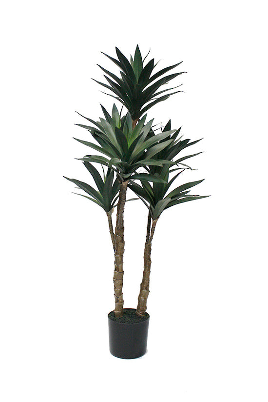 Artificial Flora's Dracaena Potted 91cm plant in a pot on a white background.