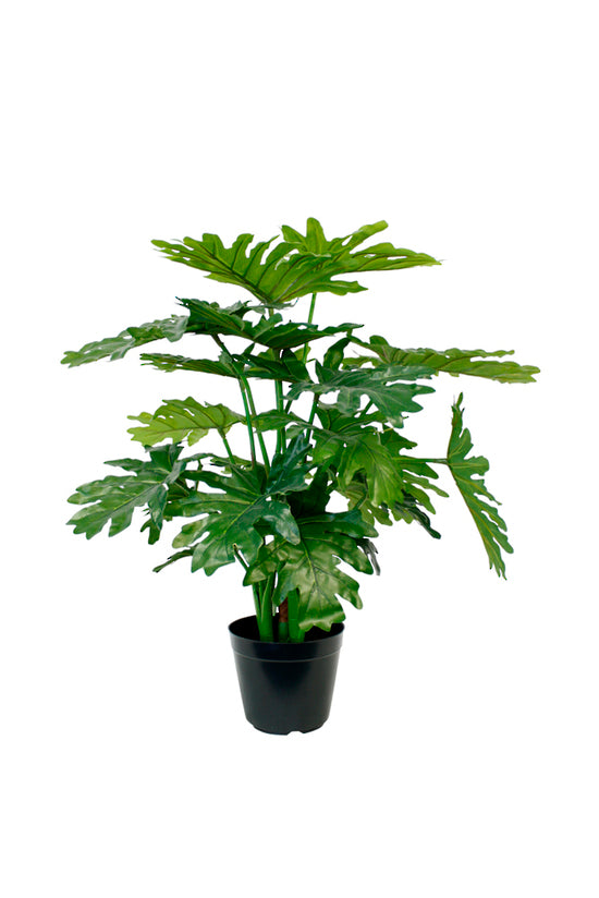 A small Artificial Flora Selloum Philo Potted 66cm plant in a black pot on a white background.