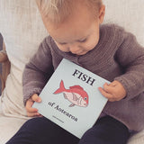 A book about fishermen and fish: "Fish of Aotearoa" by As We Are Illustration.