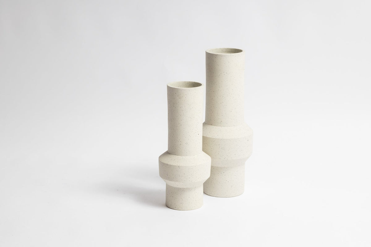 Monk Vase styled solo on a dining table
