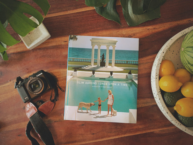 Slim Aarons Once Upon a Time page spread showing a poolside scene