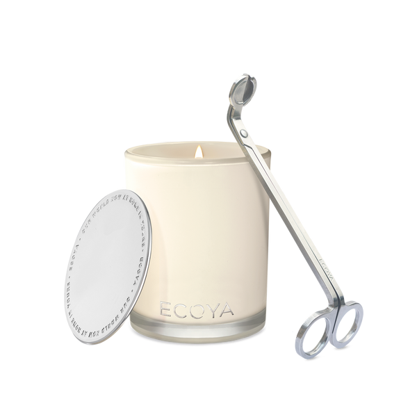 An Ecoya Wick Trimmer paired with a pair of scissors, enhancing home fragrance.