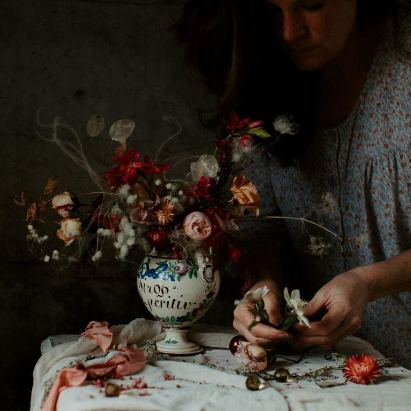The Flower Hunter page spread showing the artist's studio