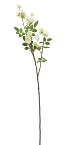 A Rambling Rose Spray Cream on a stem against a background. (Brand Name: Artificial Flora)