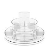 A CASCADA COSMETIC ORGANIZER with a plastic lid on top from the Umbra range.