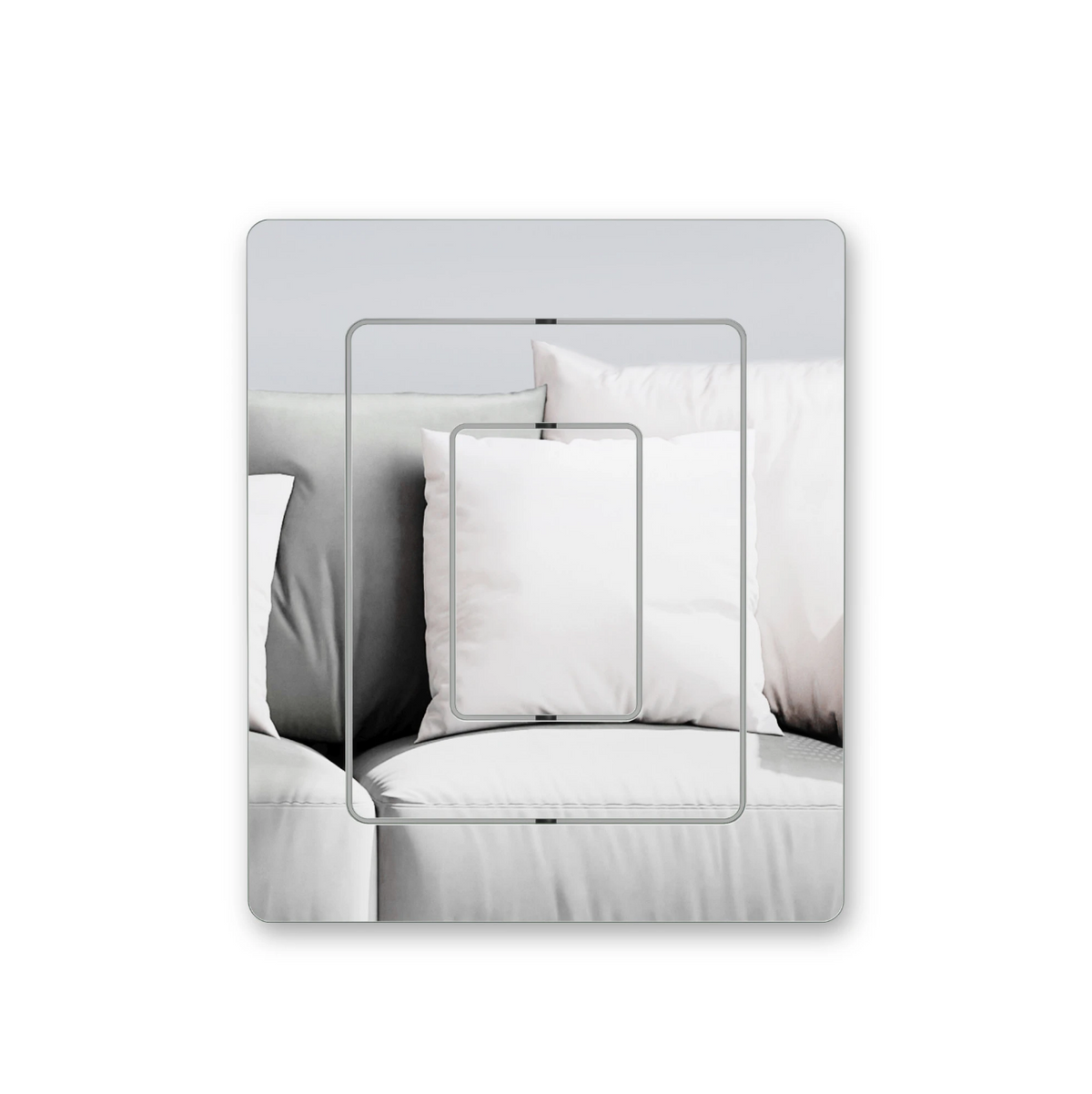 Umbra Echo three part pivoting wall mirror in modern room