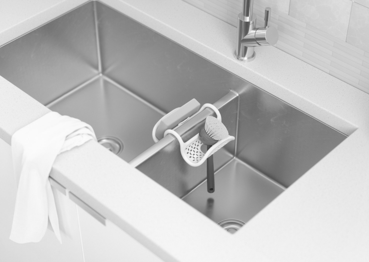 Umbra Sling flexible sink organizer in white