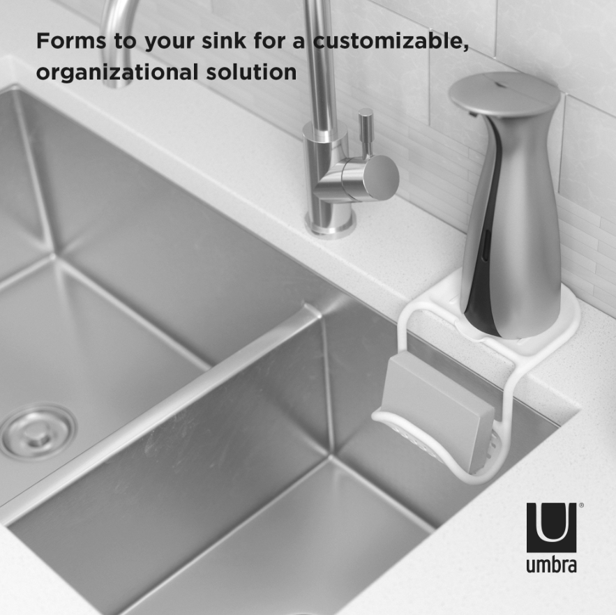 Umbra Sling flexible sink organizer on a white background