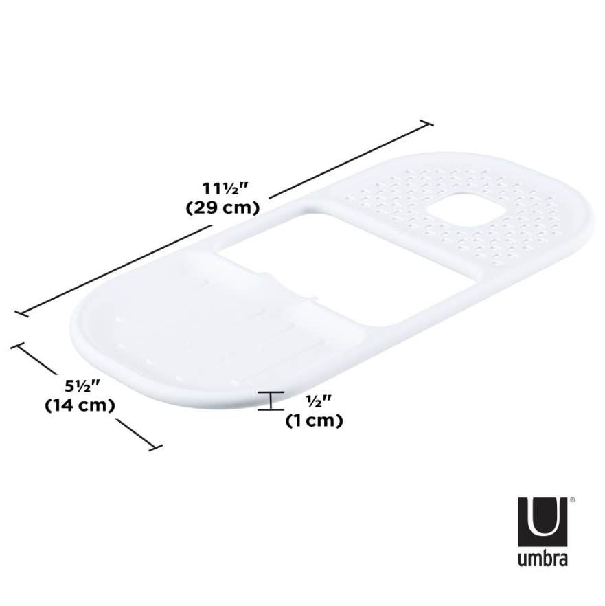 Umbra Sling sink organizer holding dish soap