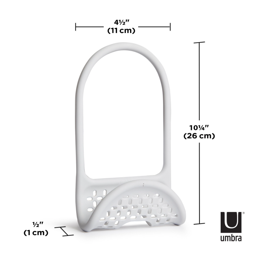 Diagram showing the dimensions of the Umbra Sling sink caddy