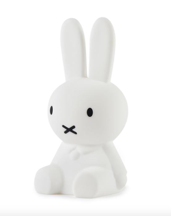 A white Miffy First Light Lamp figurine with LED module sitting on a white surface. Brand: Mr Maria