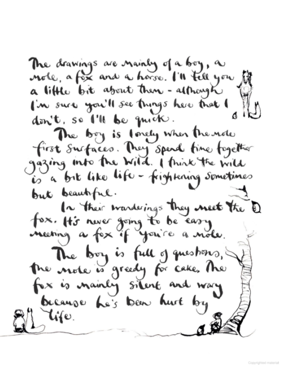 A black and white drawing of a handwritten poem from Charlie Mackesy | The Boy, The Mole, The Fox and The Horse Books.