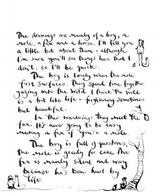 A black and white drawing of a handwritten Charlie Mackesy | The Boy, The Mole, The Fox and The Horse poem.