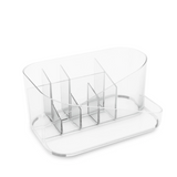 An Umbra GLAM COSMETIC ORGANIZER - Clear, featuring four compartments.