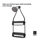 The FLEX SHOWER CADDY - Black / White by Umbra is an innovative shower holder that maximizes storage in minimal space, allowing convenient organization of all your shower essentials.