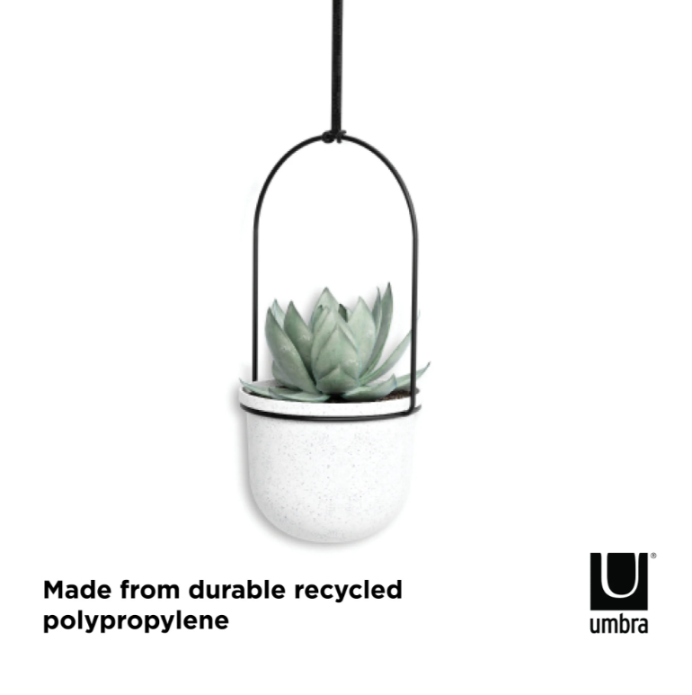 This TRIFLORA HANGING PLANTER - Large Set of 5 by Umbra is made from durable recycled polypropylene, perfect for indoor plants or as a drapery rod.
