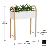 A versatile planter solution, the Umbra BELLWOOD STORAGE / PLANTER features a wooden frame perfect for indoor plants.