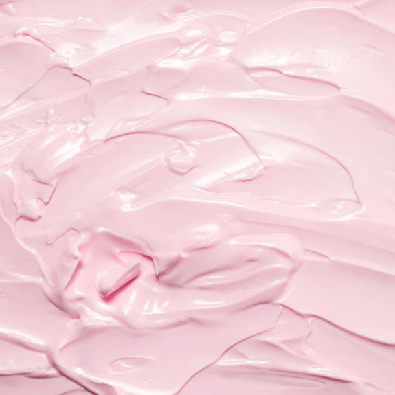 A close up image of pink whipped Bonbodi Rejuvenating Body Cleanse infused with high-end botanicals that help hydrate and plump the skin, and boost collagen and elastin.