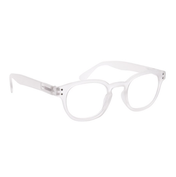 A pair of Albi's Frosted Reading Glasses on a white background.