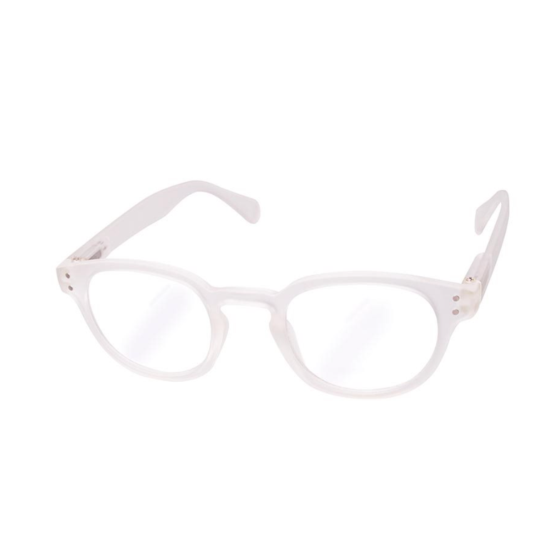 A pair of Albi Blue Light Filter Glasses - Frosted designed to combat eye strain caused by blue light, set against a clean white background.