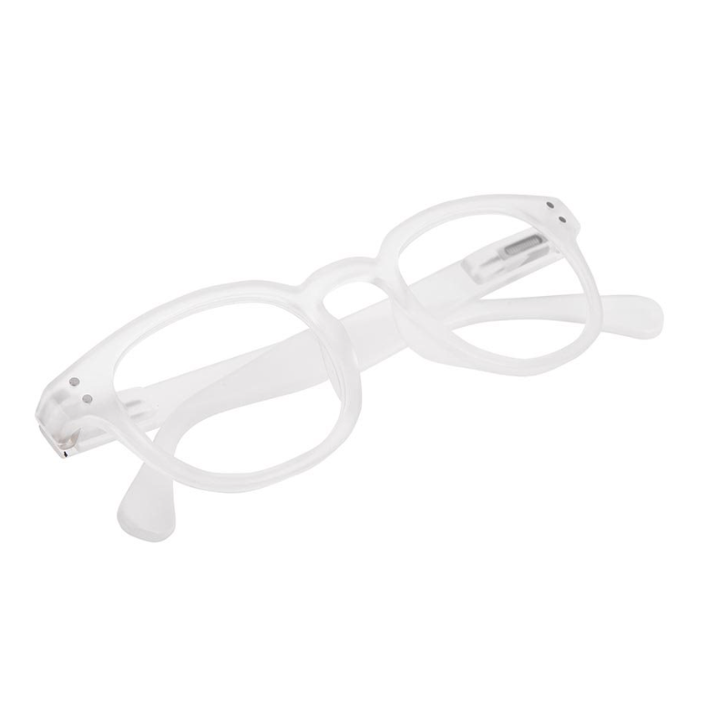 A pair of Blue Light Filter Glasses - Frosted designed by Albi to combat eye strain caused by blue light, showcased on a white background.