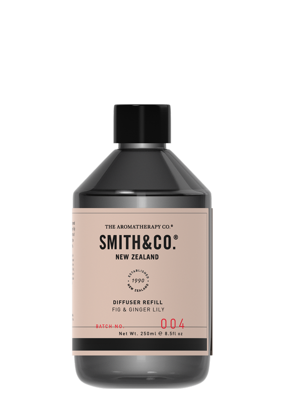 The Aromatherapy Co introduces their latest addition from New Zealand - the Smith & Co Diffuser Fluid Refill - Fig & Ginger Lily. Infused with the essence of sun-ripened figs, this new product is a must-have.