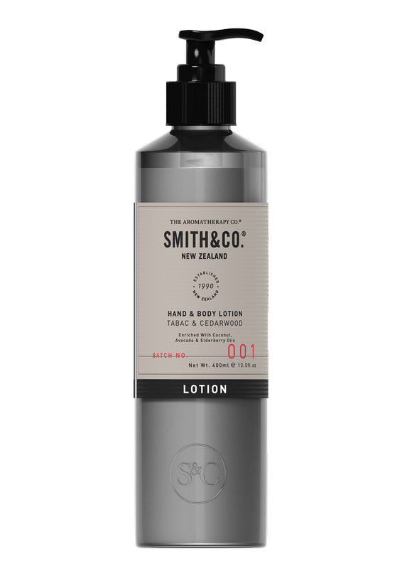 The Aromatherapy Co Smith & Co Hand & Body Lotion Tabac & Cedarwood is a luxurious skincare product that nourishes and hydrates your skin. Experience the rich and creamy formula enriched with essential oils, leaving your hands and body.