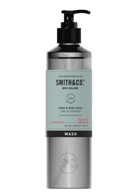 The Aromatherapy Co Smith & Co Hand & Body Wash - Lime & Coconut offers a luxurious and refreshing bathing experience. Indulge in the invigorating scent and lather up with this high-quality body wash that leaves your skin feeling nourished.