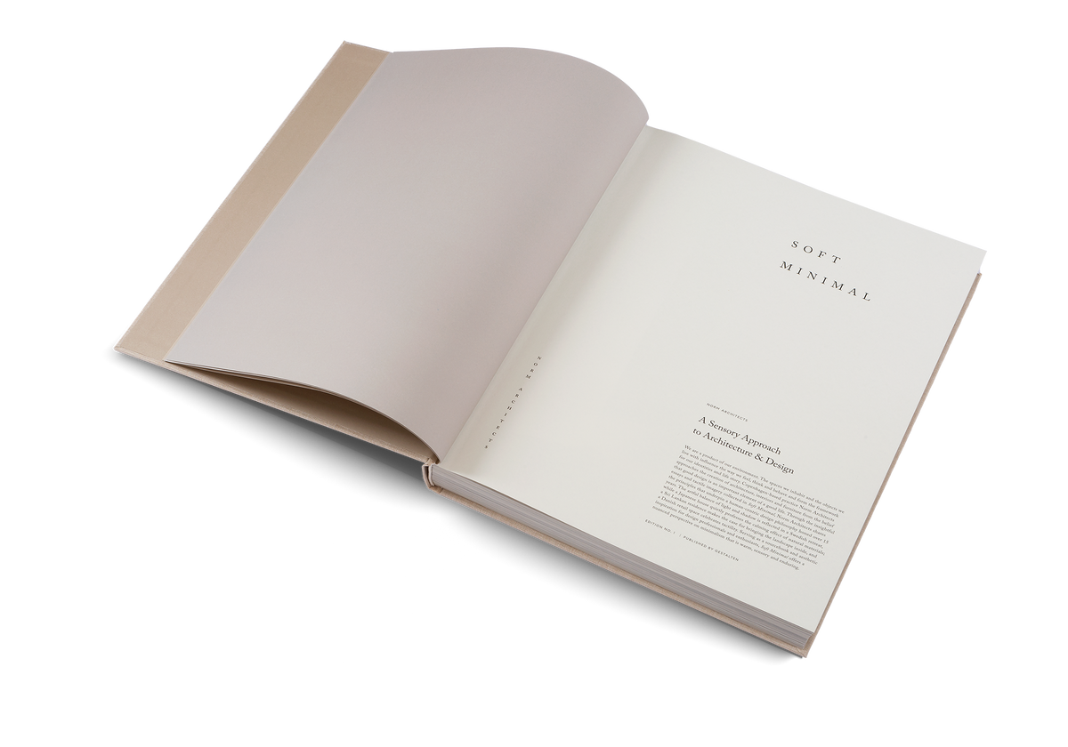 Soft Minimal open at the title page, cream pages with a small block of text